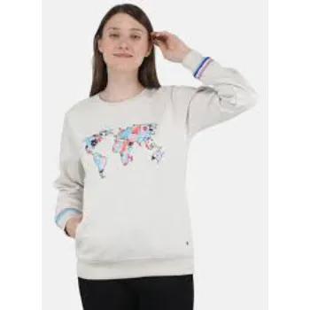 Women Beige Embroidered Sweatshirt